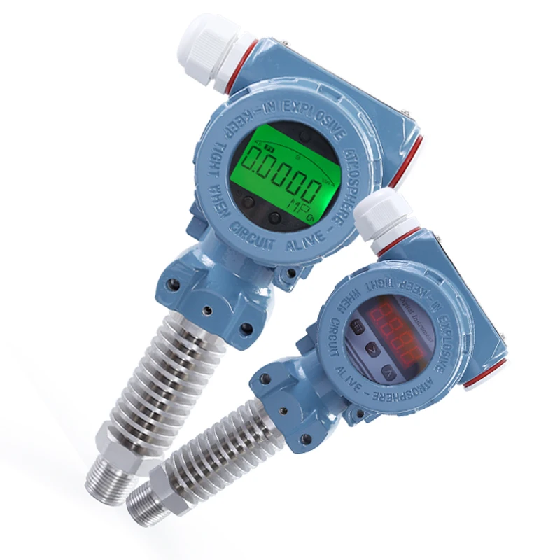 

High temperature pressure transmitter with digital display high precision 4-20ma industrial vapor silicon pressure sensor