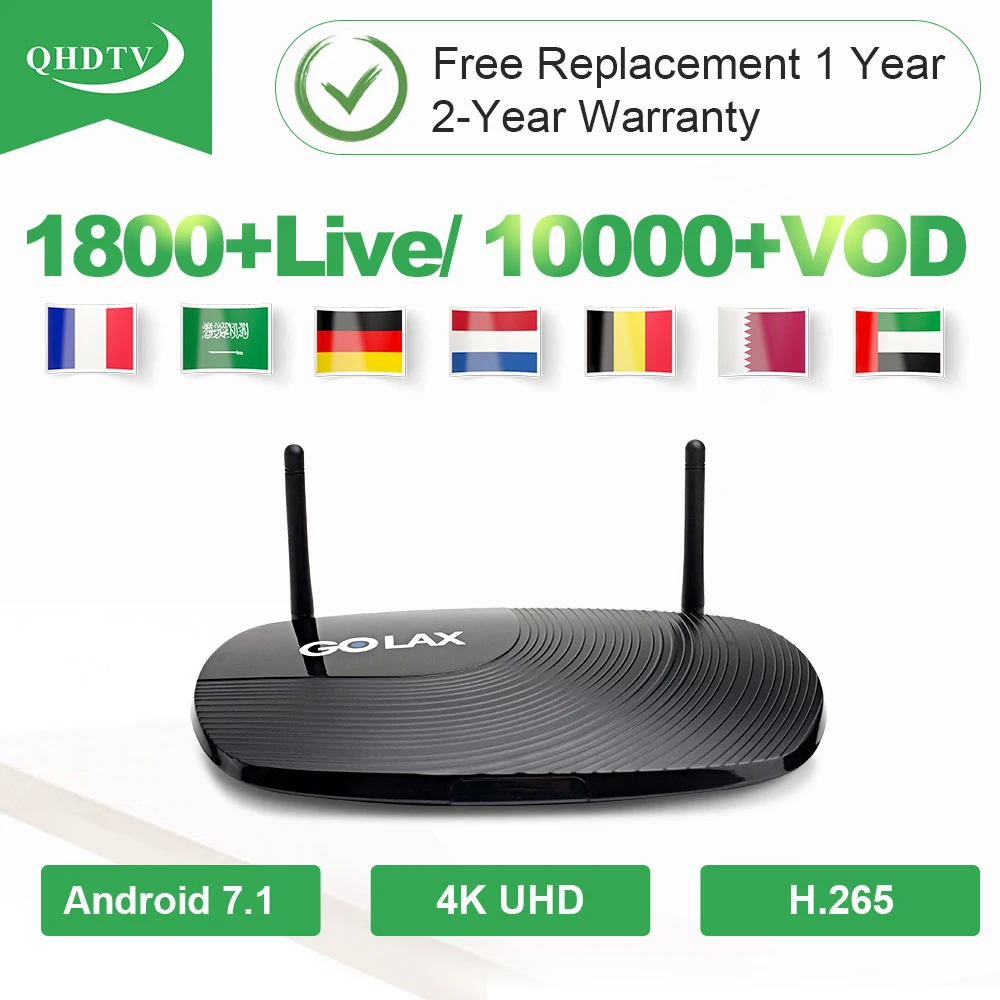 Арабский IP tv Франция подписка коробка Golax M8 Android 7,1 Smart tv Box 1G 8G 1 год IP tv французский арабский QHD tv IP tv подписка