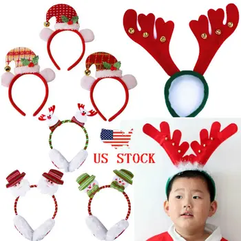 

Pudcoco Adult Kids 14 Styles Christmas Xmas Novelty Headband Hat Costume Hair Sticks Reindeer Santa