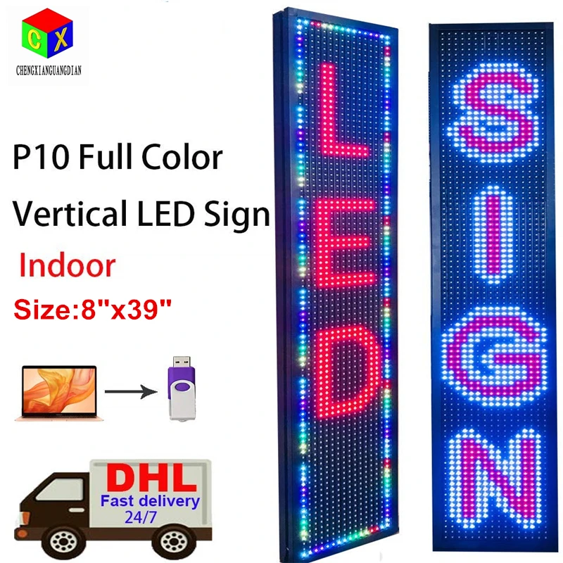 Вертикальный светодиодный знак, прокрутка светодиодный, вертикальные знаки, Полноцветный SMD PH10mm " x39" Дисплей сообщений для помещений для рекламных объявлений