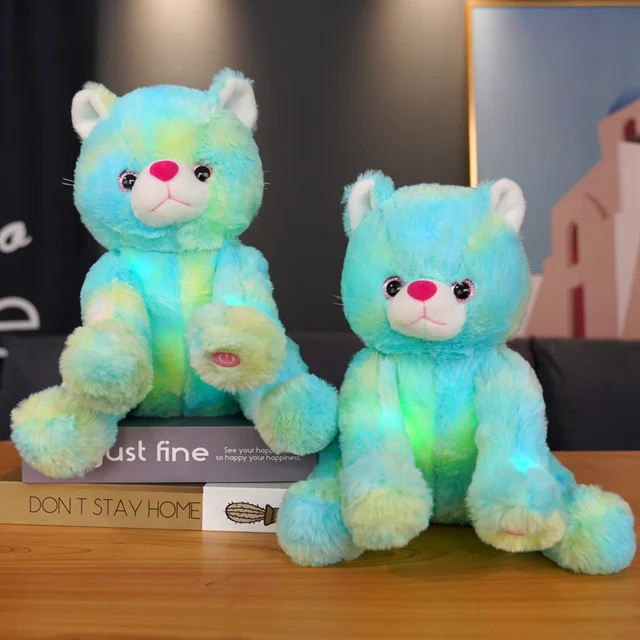 1pc 25CM Creative Light Up LED Cat Plush Toy Stuffed Animals Luminous Pillow Colorful Glowing Doll Kids Girls Christmas Gifts 6