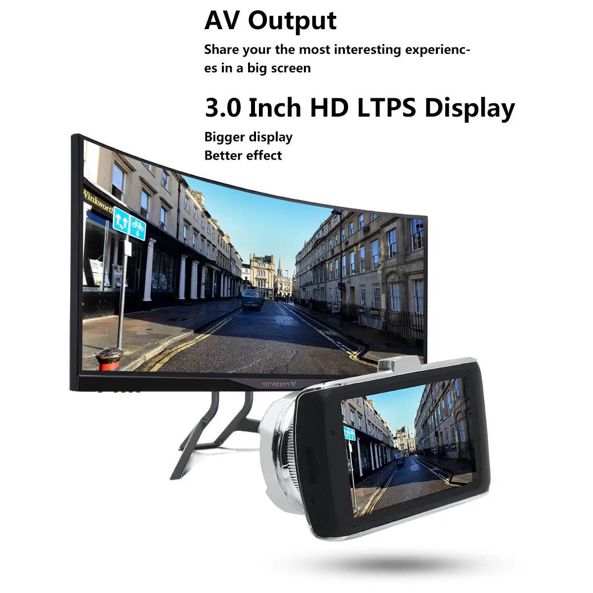 GT3000 3 дюйма HD 1080P Автомобильная камера DVR Автомобильный видеорегистратор HD ЖК-экран g-сенсор 170 ° A+ объектив