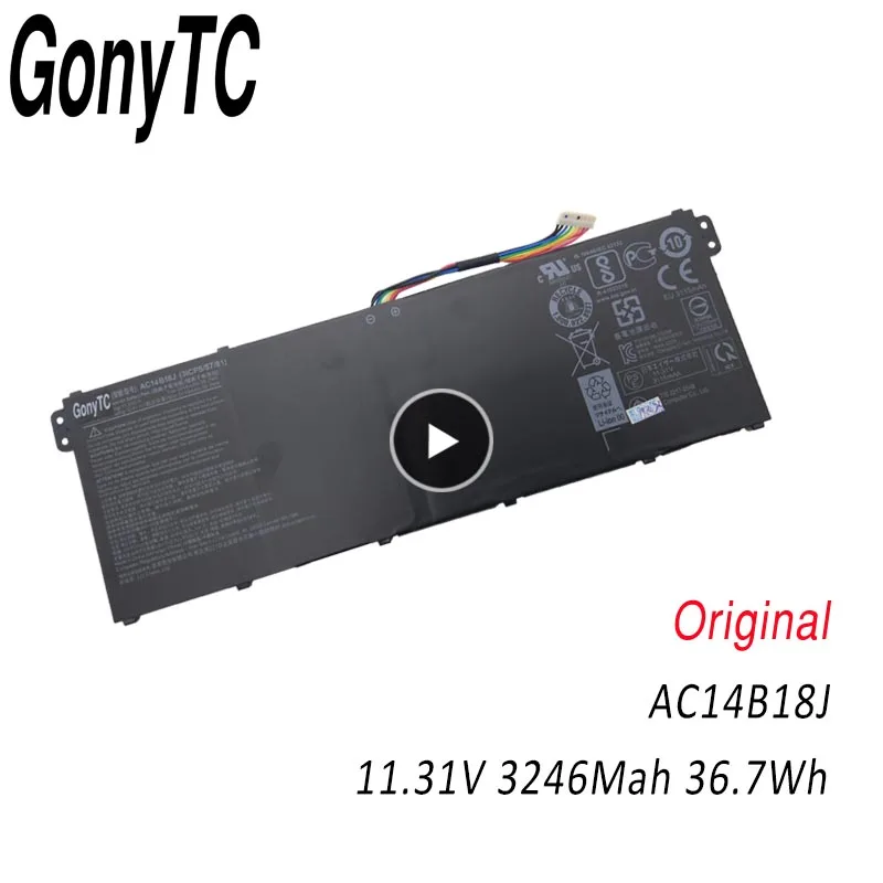 Bateria do Portátil Ac14b18j para Acer Aspire E3111 E3-112 E3-112m Es1531 B116 Ac14b13j 1131 Volts 36wh 3icp 57 80 Original