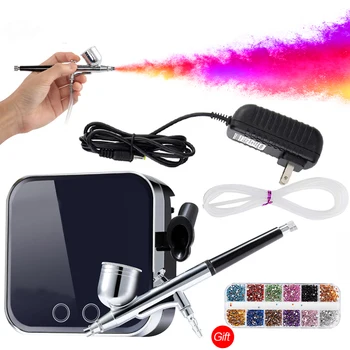 

Nail Art air brush set Airbrush Makeup kit with Mini Air Compressor Single Action Aerograph set Temporary tattoo Face Body Paint