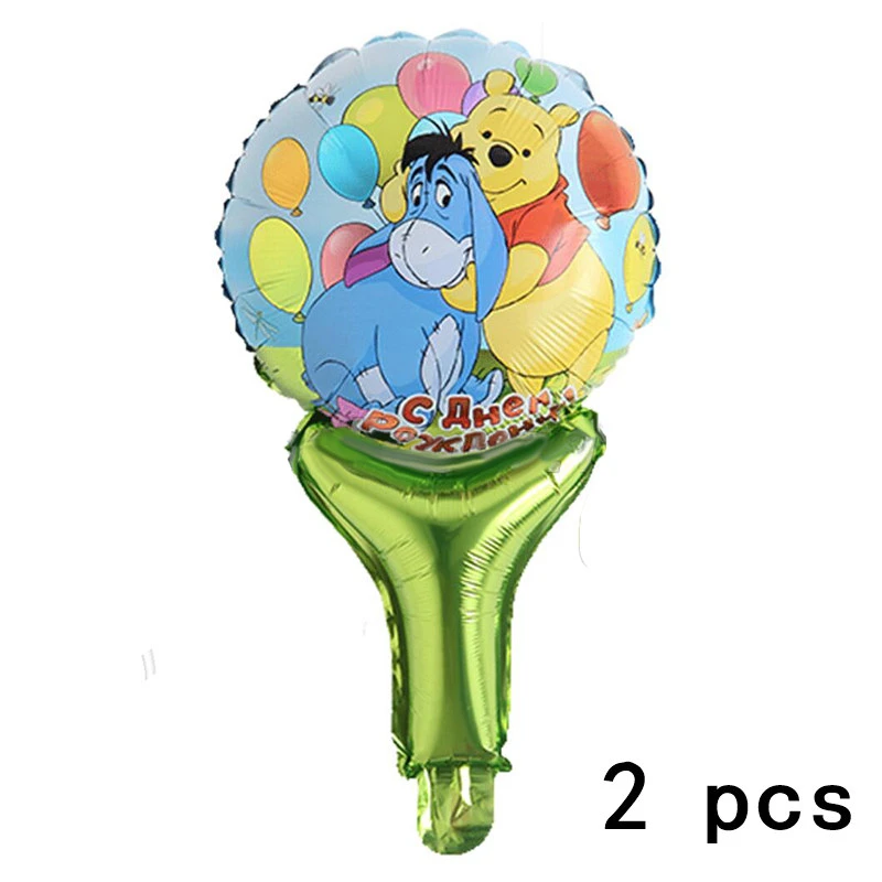 2pc Foil Balloon Дисней Винни Медведь день рождения поставки шум производитель свистки баннер скатерть Cakecup детская вечеринка Сувениры украшения принадлежности - Цвет: 2pc Foil Balloon