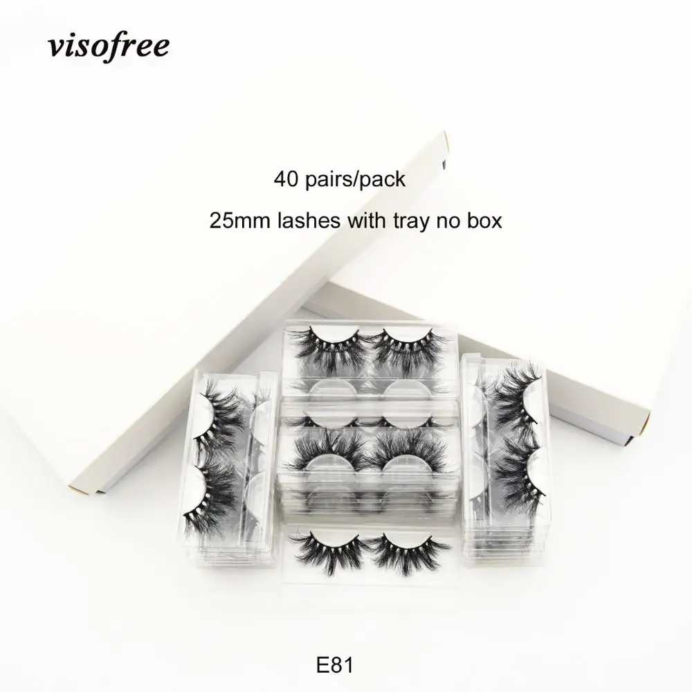 Visofree 40 пар/упак. 25 мм ресницы 3D норковые ресницы Макияж Красота мягкие ресницы Поддельные ресницы драматический макияж ресниц