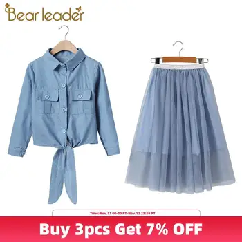 

Bear Leader Autumn Kids Skirt Outfits Top Blouse Mesh Skirt Suits Girls Clothing Sets Autumn Teen Clothes for Girls Set Outfits