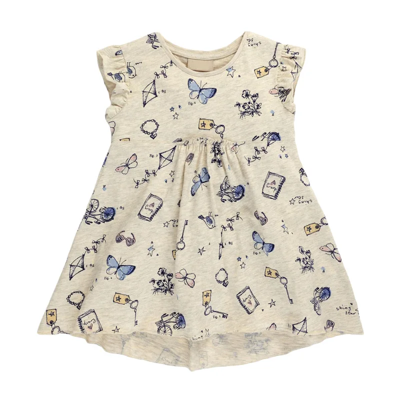 Little maven Dress Летнее платье для девочек без рукавов для новой детской детской одежды Хлопковое платье с цветочным принтом для девочек Свадебные платья - Цвет: S0691 same picture