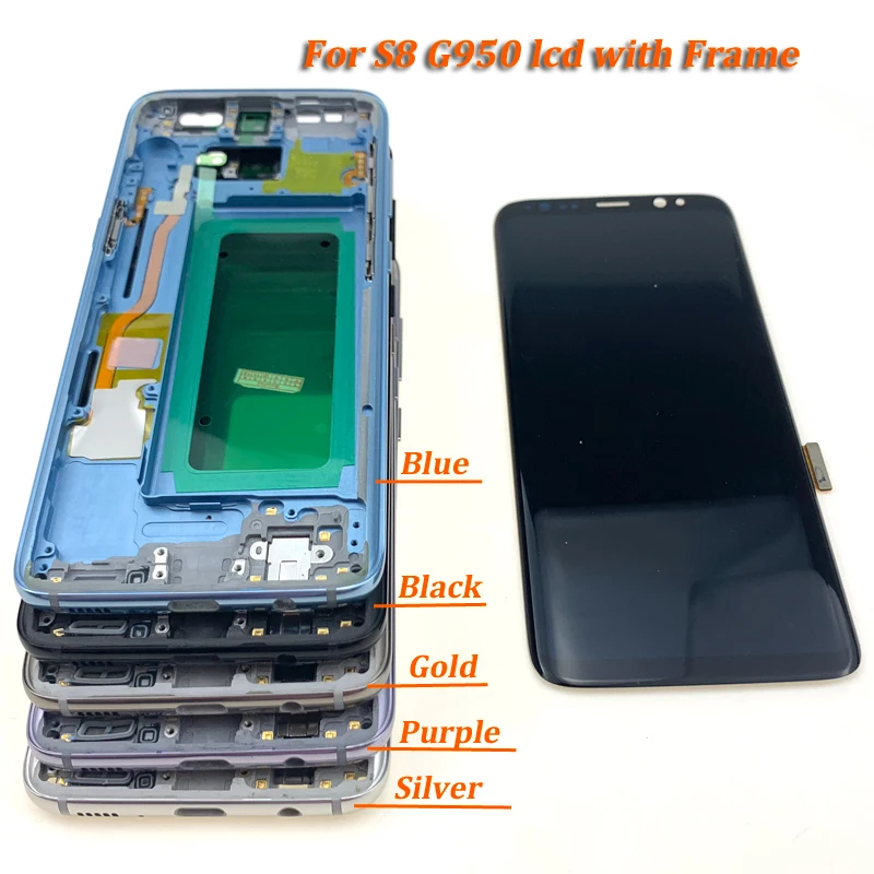 Для samsung S8 lcd с рамкой для samsung Galaxy S8 Plus lcd G955 S8 G950 G950F Дисплей lcd сенсорный экран дигитайзер протестирован