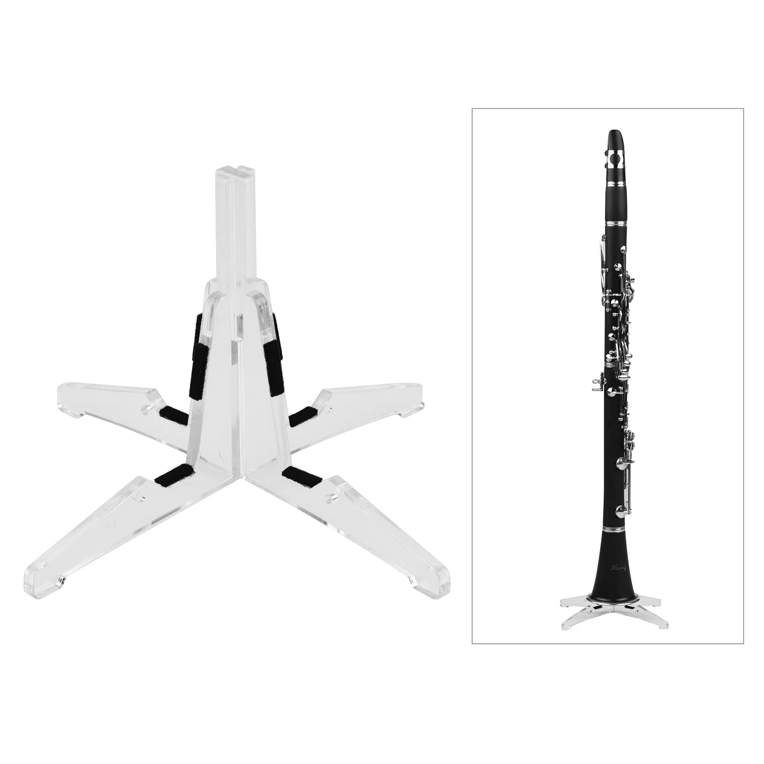 Wind Instrument Tripod Detachable Clarinet Stand Holder Support Portable Lighweight Plastic Material Wind Instrument Bracket clarinet stand clarinet accessories