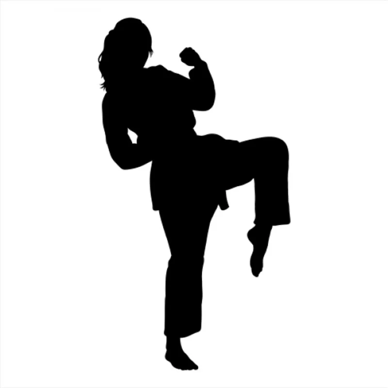 

Виниловые Стикеры для автомобиля Karate Girl с сильным рисунком, стильные автомобильные наклейки, искусство декора, наклейки на бампер CL358