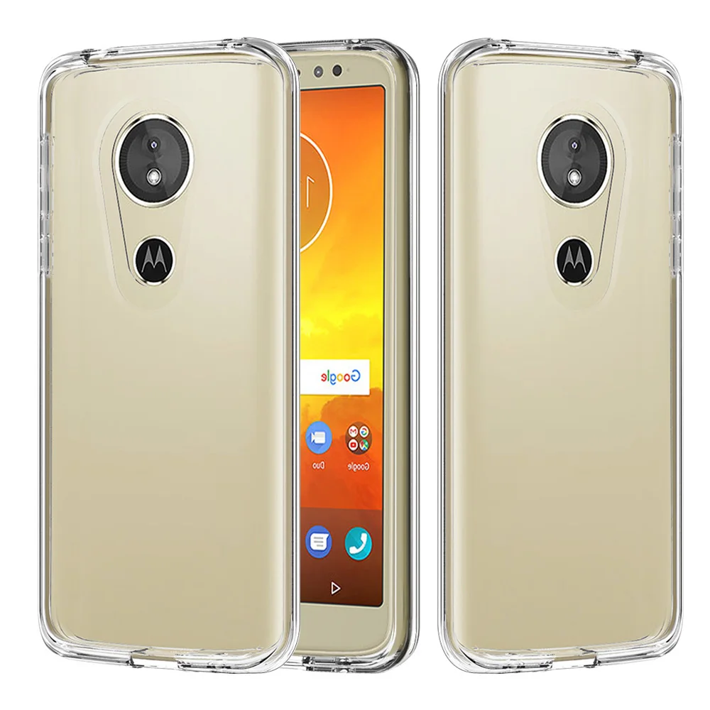 Transparent Funda For Motorola Moto E5 G6 Play Case 2 in 1 Soft TPU Hard PC 1