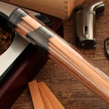 

Spanish Cedar Piece Cigar Accessories Lighting Cigar Tool Cedar Wood Stripe Odorless Flame Keep Cigar Taste