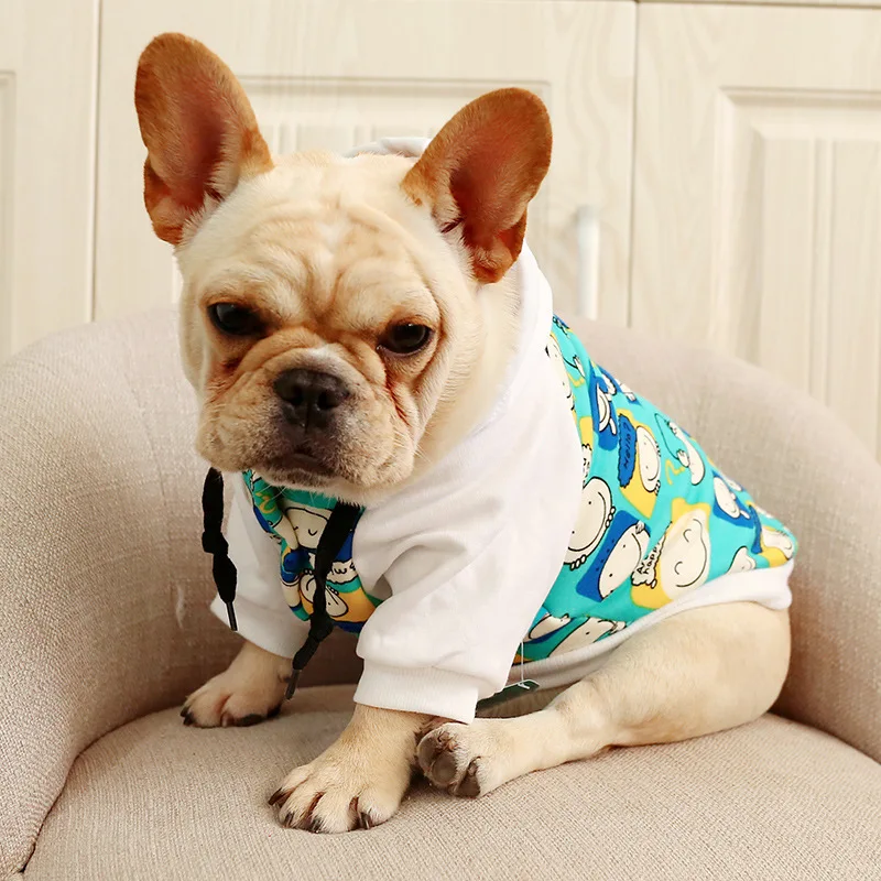 New Fall/winter Casual Styles Pet Dog Cartoon Costumes Thicken Keep Warm Comfortable French Bulldog Small Pet Dogs Clothing