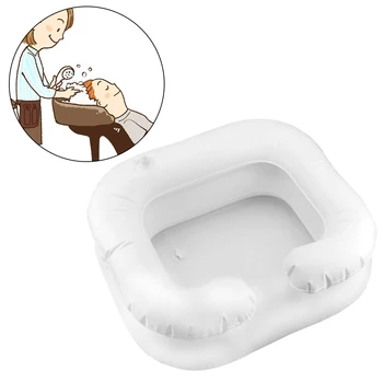 

Hair Washing Basin Inflatable Shampoo Basin Tub With Drain Tube Shampoo Tray PVC for The Disabled Portable