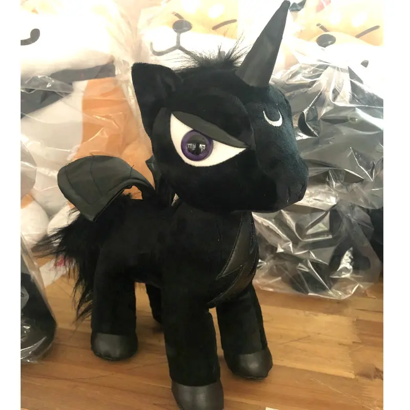 

Black Evil Unicorn Toy Stuffed Double Head Dragon Demon Wolf Horror Doll Game Doll Red Eye elephant Fairy Anime Doll toys gift