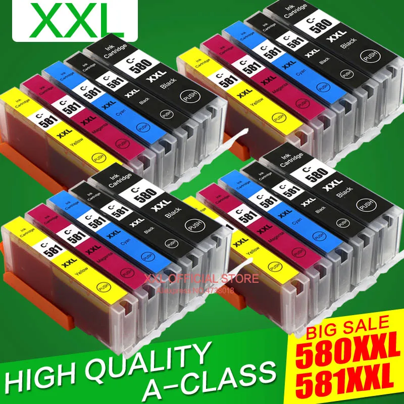Совместим с Canon 580 581 Φ XL 581XL 580XXL 581XXL PGI580 чернильный картридж для принтера Pixma |