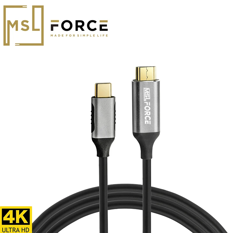 

MSL Force Type C To HDMI Cable USB C To HDMI Cable Converter 4K 60hz USB 3.1 HDTV Extend Adapter For Macbook air pro Samsung S8