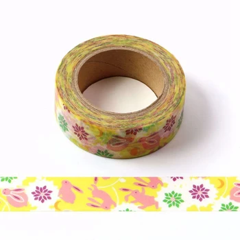 

10pcs/lot Decorative Easter Bunny Flowers Washi Tapes DIY Scrapbooking Sticker Adhesive Masking Tape Kawaii Papeleria Wholesale