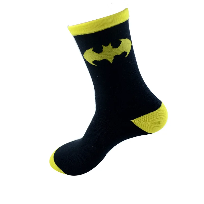 Новые хлопковые носки с супергероями, Суперменом, Бэтменом, носки с героями мультфильма «Американский капитан», унисекс, косплей, подарок для мальчиков и девочек