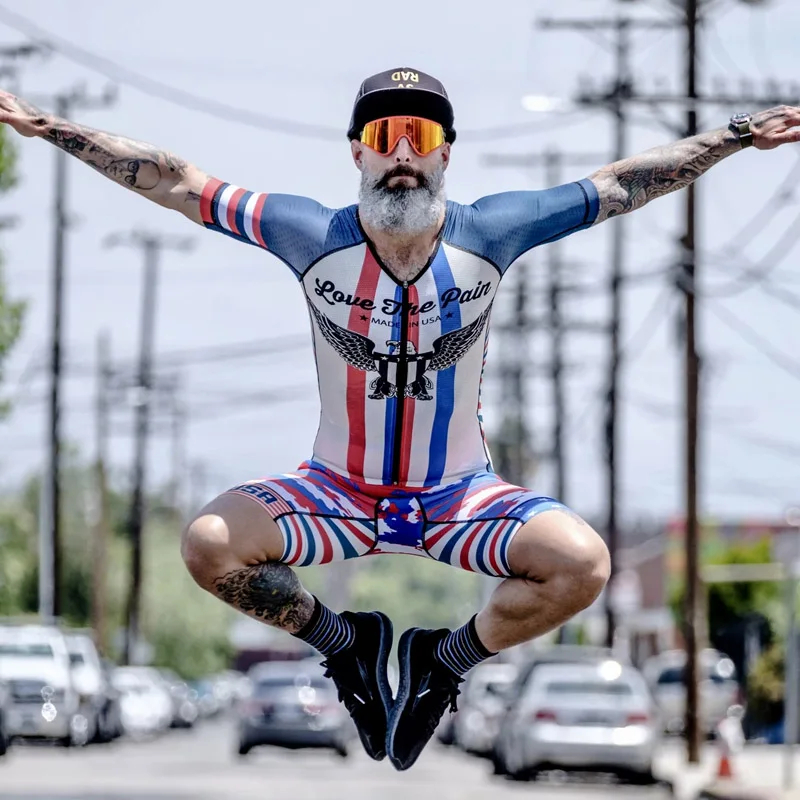 Профессиональный командный костюм для триатлона, Мужская велосипедная майка, Облегающий комбинезон, одежда для велоспорта, Ropa Ciclismo, спортивный комплект для бега на велосипеде - Цвет: Лаванда