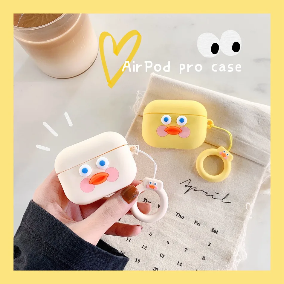 3D чехол для наушников s для Airpods Pro Чехол милый силиконовый мультяшный чехол для Apple Airpods 3 защитный Забавный чехол с брелоком