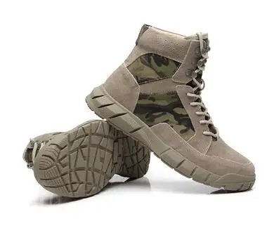 Армейская боевая подготовка тактические военные ботинки для мужчин и женщин для походов, скалолазания, спортивные легкие дышащие кроссовки для пустыни - Цвет: camo
