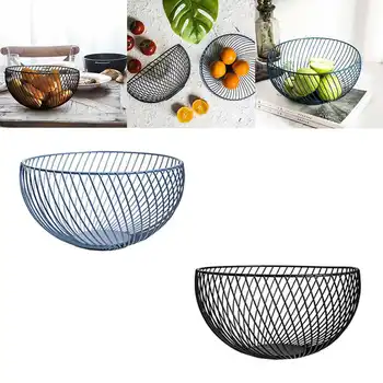 

New Nordic Storage Baskets Art Snacks Candy Fruit Basket For Living Room Desktop Kitchen Organizer Basket(Black)