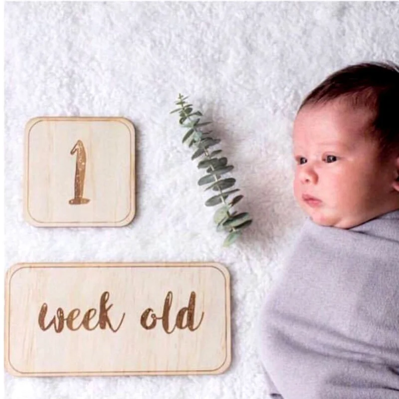 

1PC Month Baby Photography Milestone Memorial Monthly Newborn Kids Commemorative Card Number Photo Props Numeral 1-12