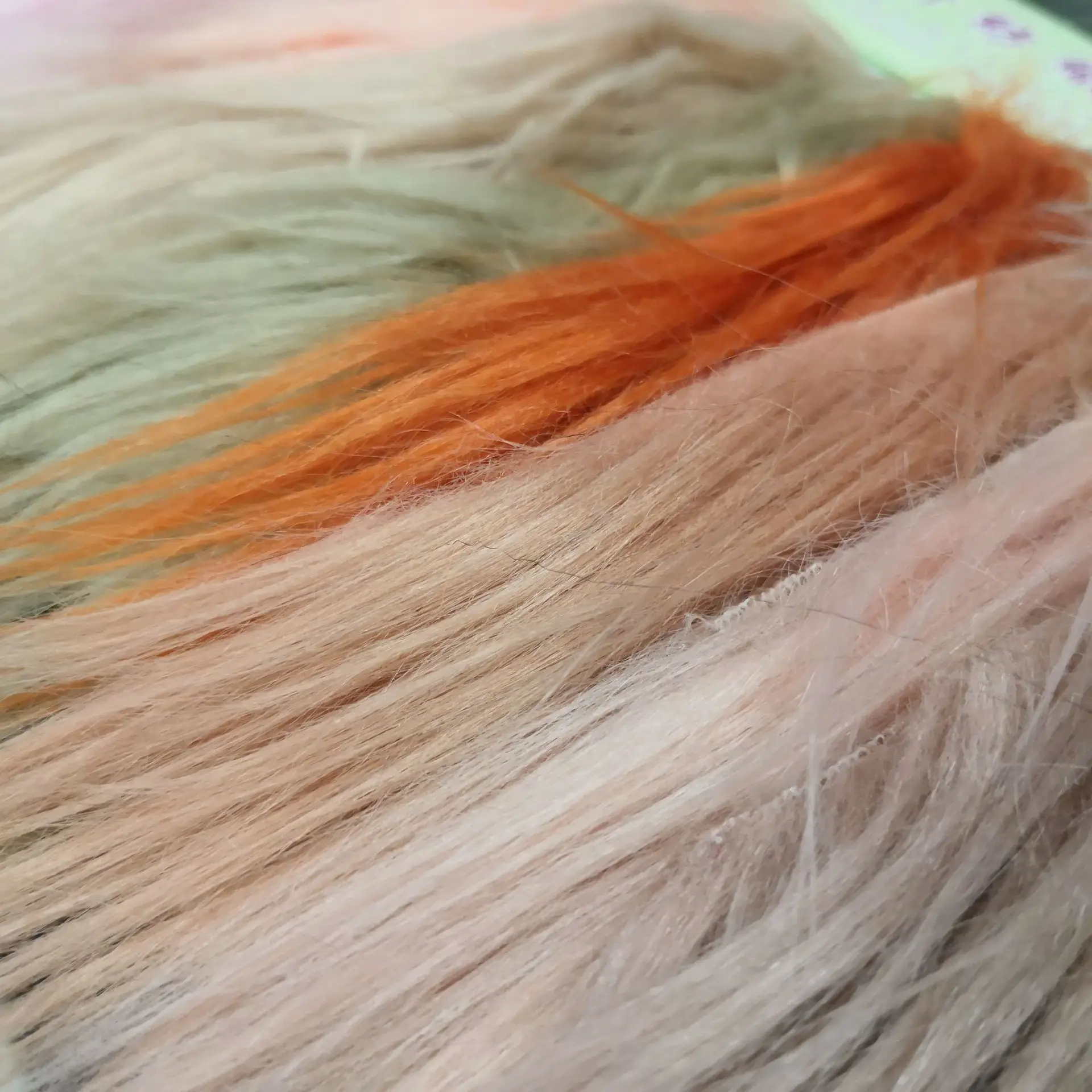 Spot 80mm long hair rolling bundle artificial plush fabric toy wig clothing fabric