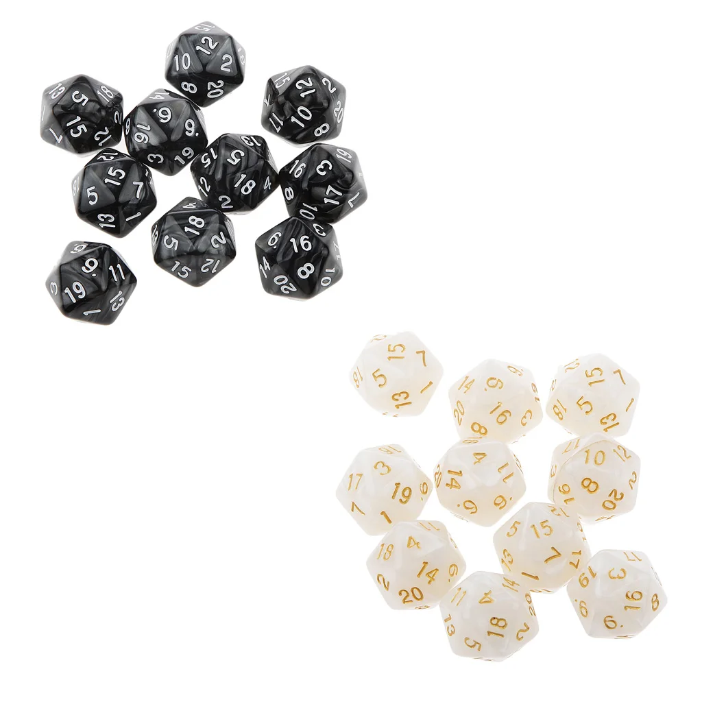 20pcs Polyhedral D10  10mm for  and Dragons Gaming Toy 