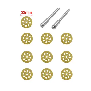 

10pcs 20/22/25/30mm Mini Diamond Saw Blade Cutting Discs +2pcs Connecting Shank G99A
