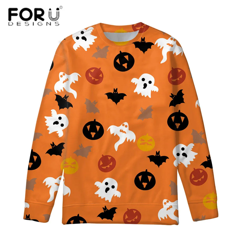 FORUDESIGNS/Женский пуловер с круглым вырезом и длинными рукавами на Хэллоуин; толстовка с капюшоном; женская повседневная одежда; сезон осень-зима; sudaderas mujer - Цвет: FZD0017Z73W