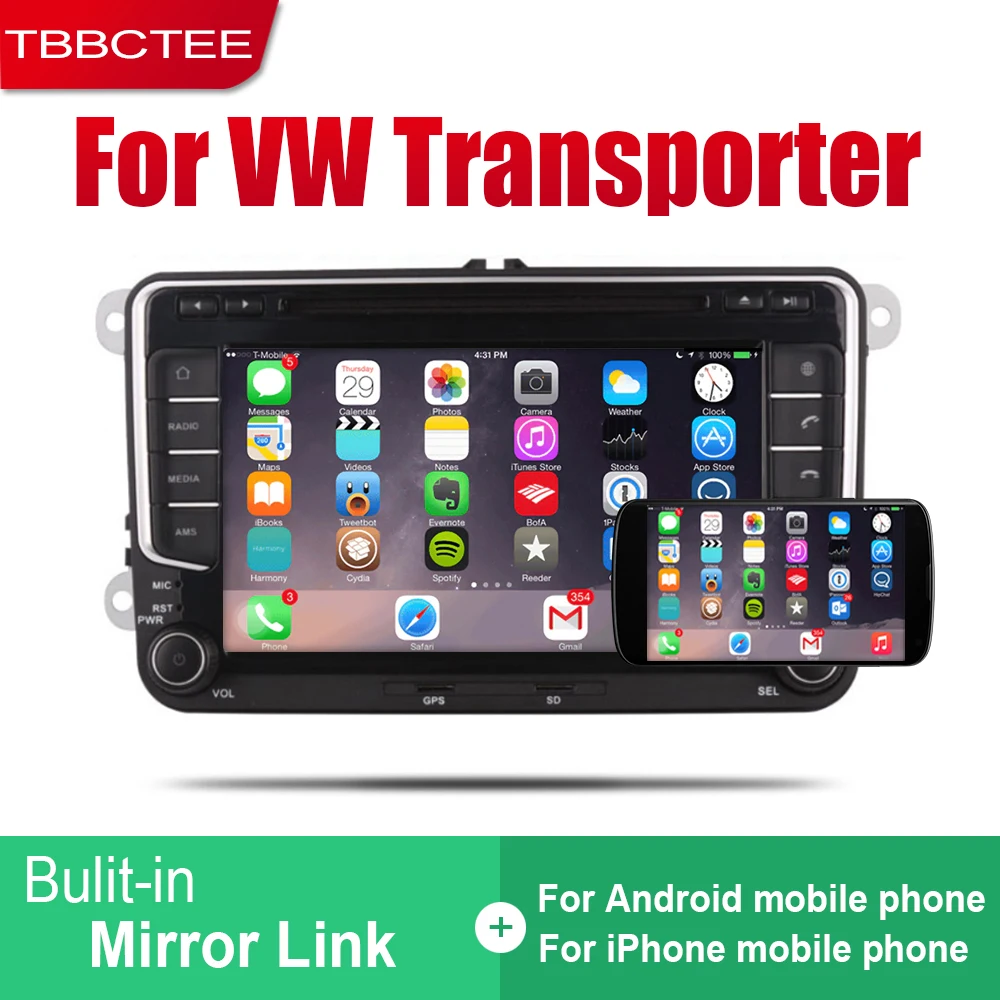 TBBCTEE Android 2 Din автомобильное радио, dvd для Volkswagen VW Transporter 2010~ Автомобильный мультимедийный плеер gps навигационная система Радио
