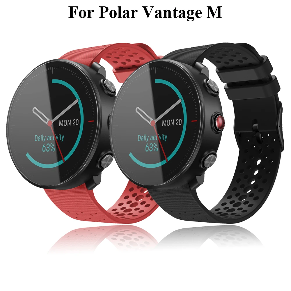 Watch Strap Silica Wristband Bracelet Breathable Sweat Proof for POLAR  Vantage M 