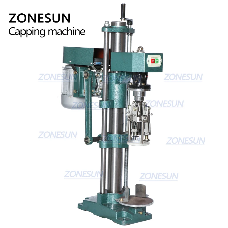 ZONESUN ROPP крышка гофрировочная машина соевый соус вино бутылка для газированной воды Pilfer Proof cap ping машина пищевая упаковочная машина
