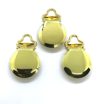 

25pcs Small Loop 5mm Gold Color Suspender Clips Pacifier Clips Rack Plating EN 12586