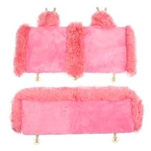 Шерстяное покрытие для автомобильных сидений, зимняя теплая подушка для сидений автомобиля, натуральный мех, Австралийская овчина, авточехлы для сидений, автомобильные меховые аксессуары