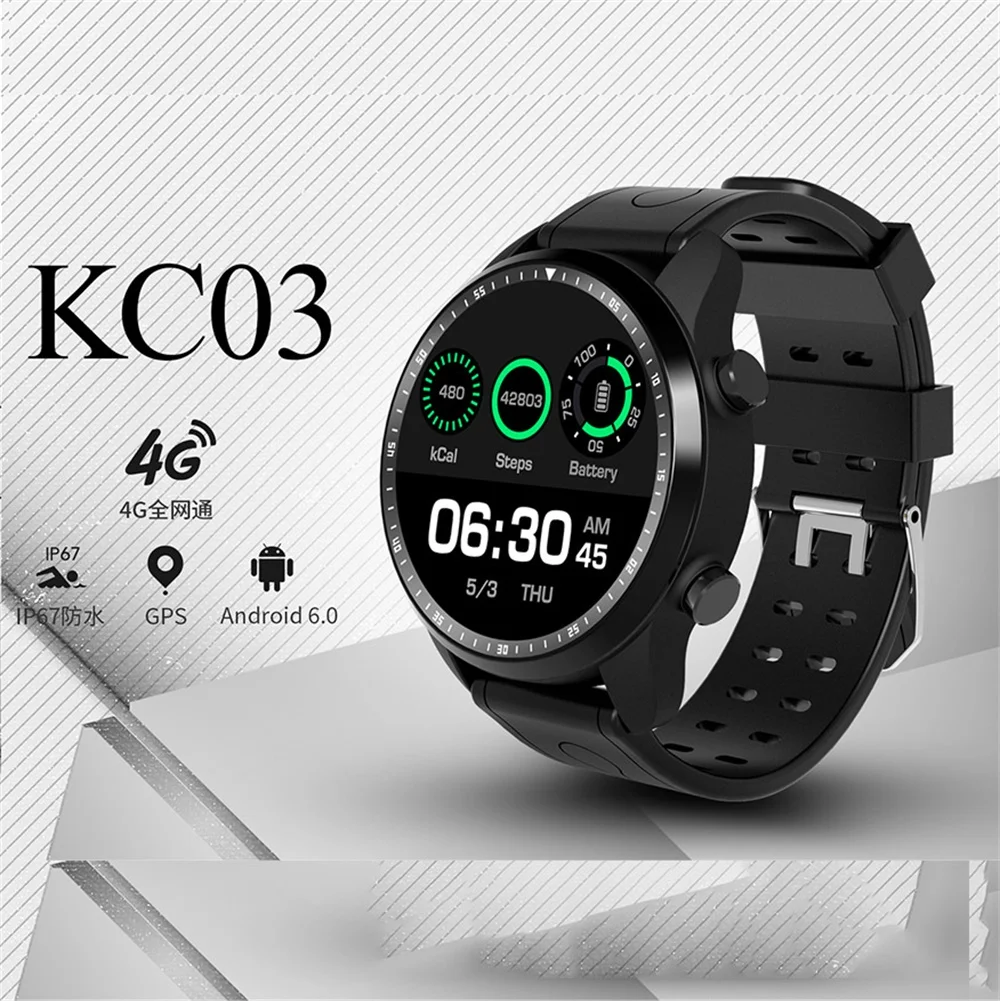 Cena KC03 KC06 inteligentny zegarek 4G IP67 wodoodporny Smartwatch Wifi GPS 1GB + 16GB zegarek wsparcie Whatsapp Facebook Youtube