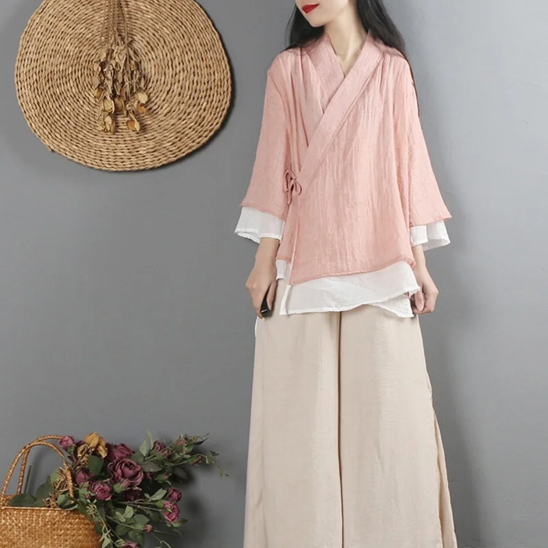 Традиционная китайская блузка рубашка Шанхай одежда Tang с длинным рукавом Cheongsam Топ Hanfu восточные Женские китайские Топы TA1807