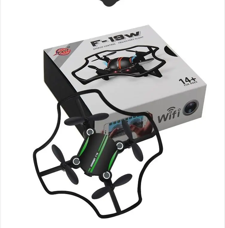LeadingStar F19W 2,4 герц, Радиоуправляемый квадрокоптер Квадрокоптер WiFi fpv 0.3MP камера с удержанием высоты р/у мини Квадрокоптер селфи Карманный Дрон RTF