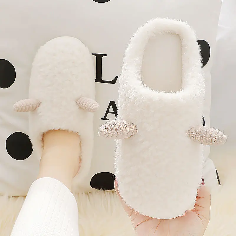 

Shoes Slipper Fashion Winter Women Cotton Plush Warm Slipers Solid Color Unisex Home Floor Soft Slippers Shoes Women Shoeser4