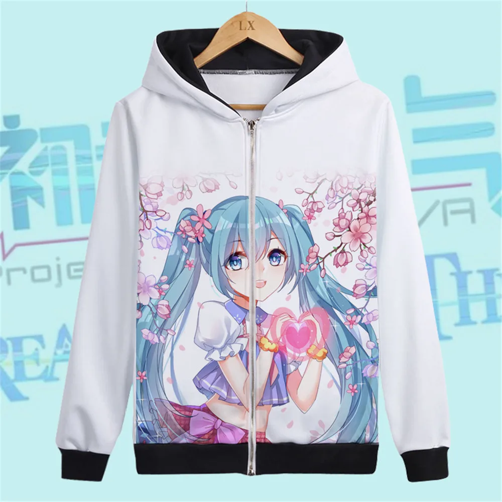 Style18 VOCALOID Hatsune куртка Мику косплей костюм для мужчин и женщин повседневная толстовка на молнии Толстовка утолщенная модная спортивная одежда - Цвет: Style18