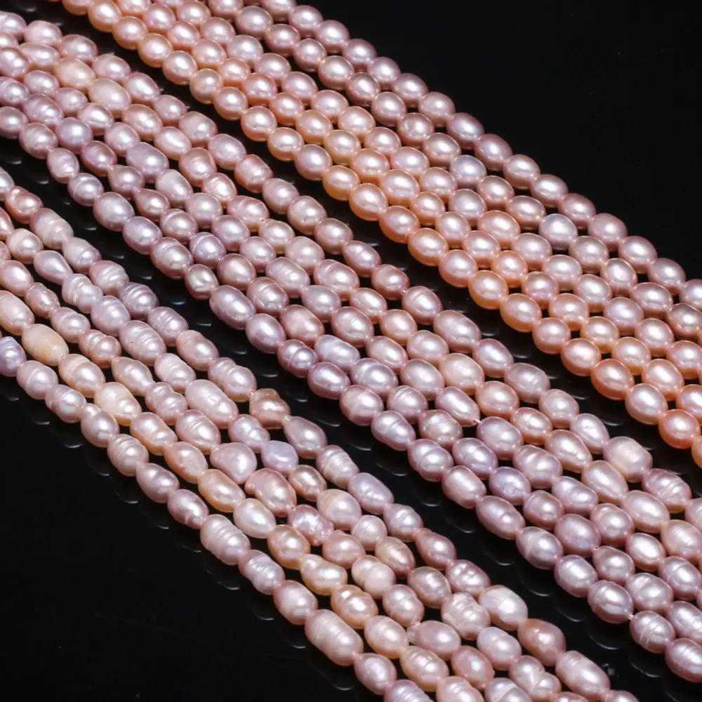 Natural Freshwater Pearl Beads High Quality Rice Shape Punch Loose for DIY Elegant Necklace Bracelet Jewelry Making 4-5MM | Украшения и