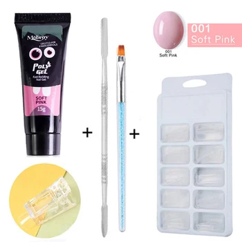 

100Pcs Nail Art Tips Mold + Nail Clip + Nail Cuticle Pusher + Therapy Pen + 15ml Quick-drying Nail Nail Art Set