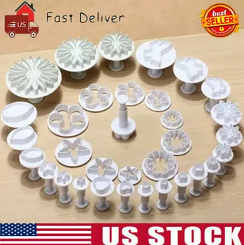 

33Pcs Fondant Cake Decorating Sugarcraft Plunger Cutter Tools Mold Mould Cookies