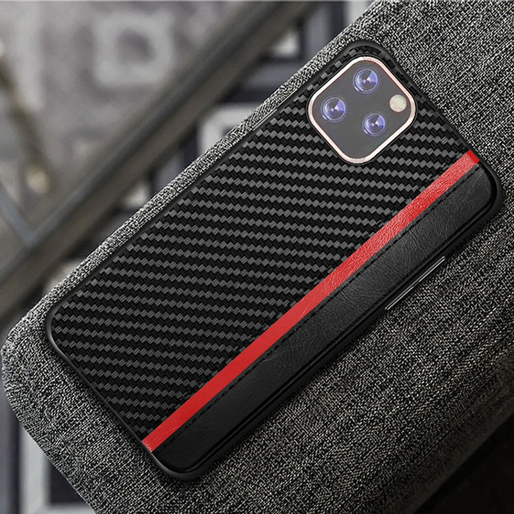 Eqvvol бизнес из искусственной кожи чехол для iPhone 11 Pro MAX X XR XS 8 7 6 6s Plus углеродное волокно Сращивание Капа Coque для iPhone 8 X крышка