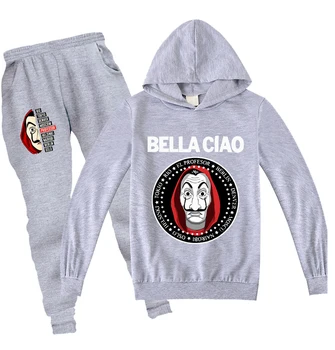 

New Children Hoodies Pants 2pcs Sets Money Heist House of Paper Clothes Boys Long Sleeve Girls Sweatshirts T-shirt Tops Clothing