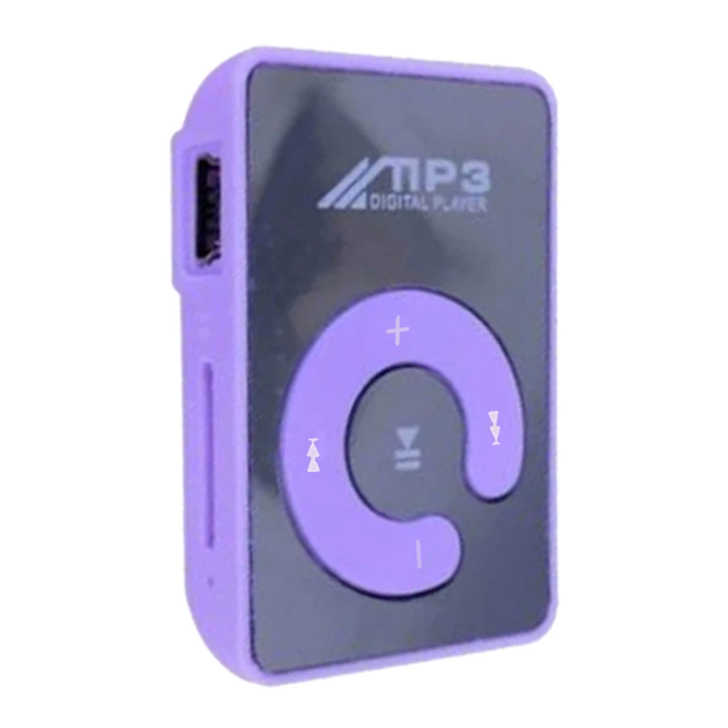 Модный портативный мини MP3 плеер с зажимом, поддержка 8 ГБ, MicroSD TF, кардслик, стильный дизайн, спортивный зеркальный портативный MP3 плеер, мини - Цвет: Purple