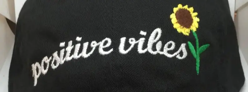 Хлопок положительный Vibes strapback Бейсболки Подсолнух вышивка модные папа шапки Повседневная Спортивная шляпа унисекс